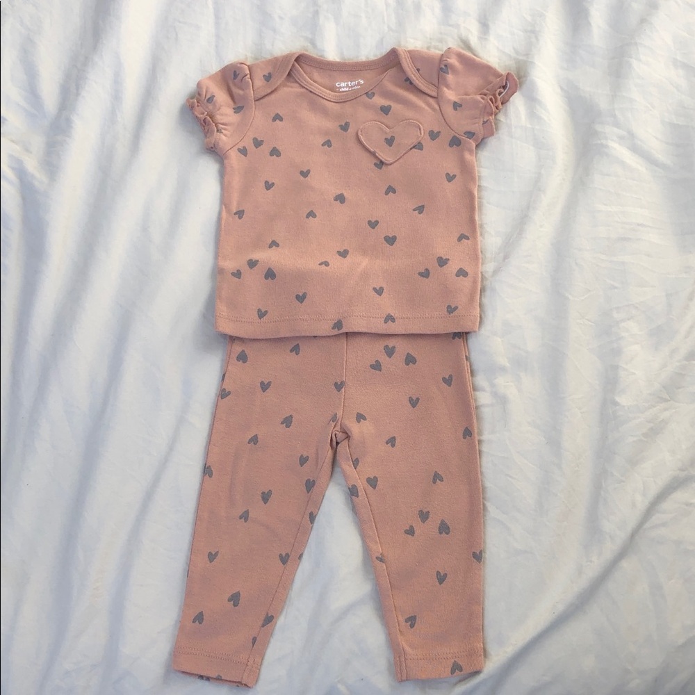 Carter's Peach Heart-Print Pajama Set